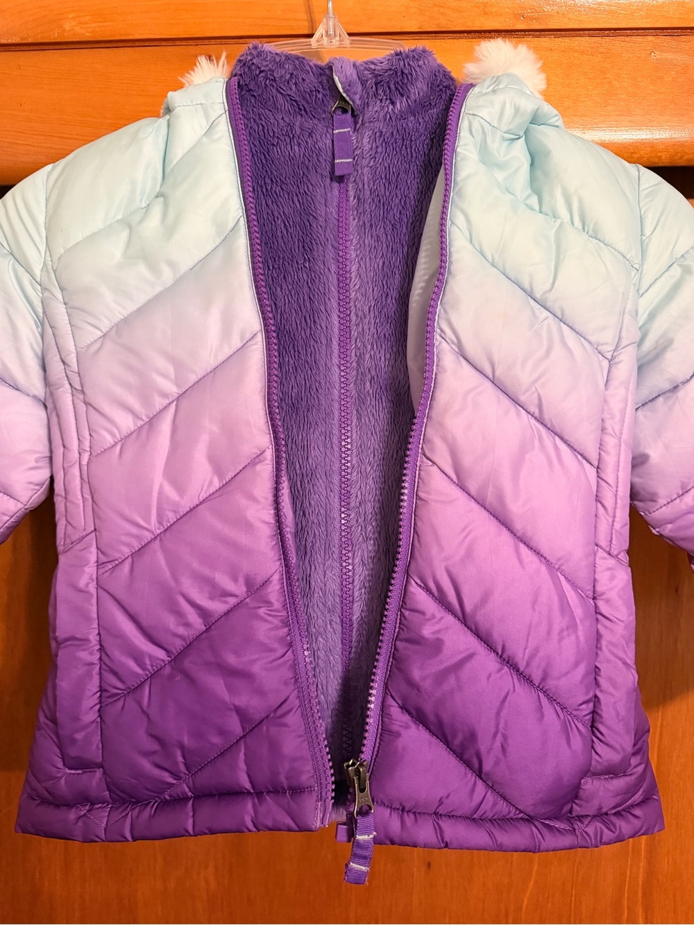 Snozu Ombre Purple Lavender Light Blue Girls Puffer Jacket 4T